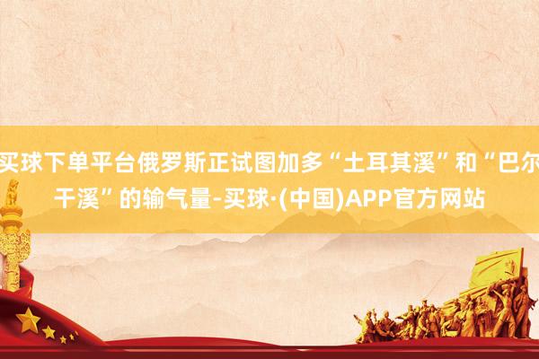 买球下单平台俄罗斯正试图加多“土耳其溪”和“巴尔干溪”的输气量-买球·(中国)APP官方网站
