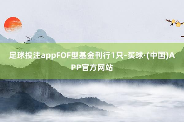 足球投注appFOF型基金刊行1只-买球·(中国)APP官方网站