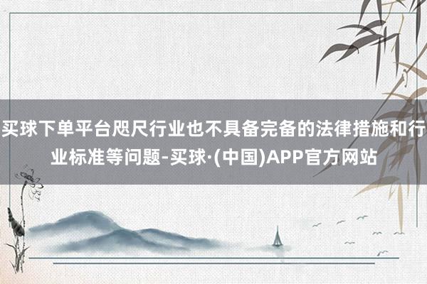 买球下单平台咫尺行业也不具备完备的法律措施和行业标准等问题-买球·(中国)APP官方网站