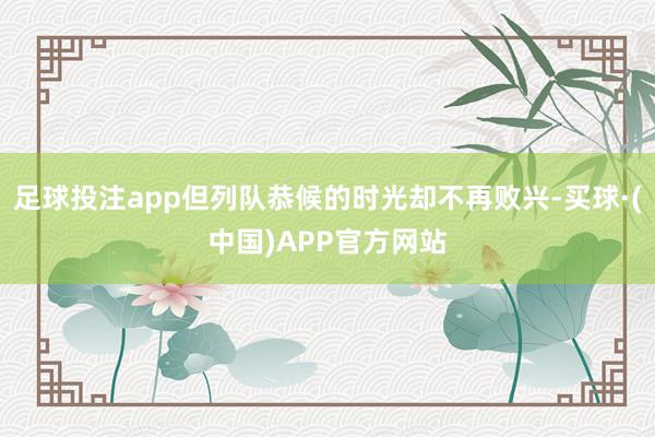 足球投注app但列队恭候的时光却不再败兴-买球·(中国)APP官方网站