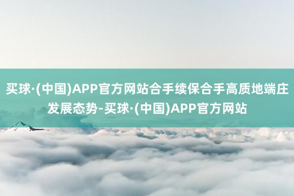 买球·(中国)APP官方网站合手续保合手高质地端庄发展态势-买球·(中国)APP官方网站
