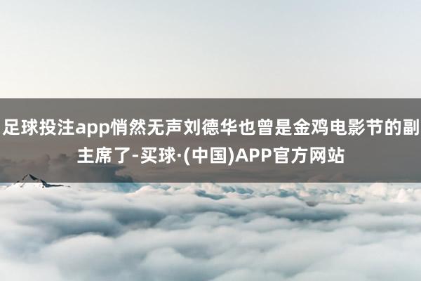 足球投注app悄然无声刘德华也曾是金鸡电影节的副主席了-买球·(中国)APP官方网站