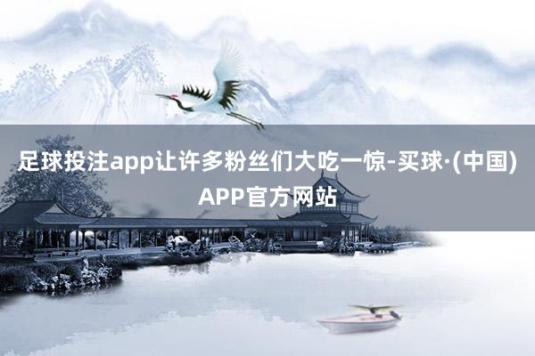 足球投注app让许多粉丝们大吃一惊-买球·(中国)APP官方网站
