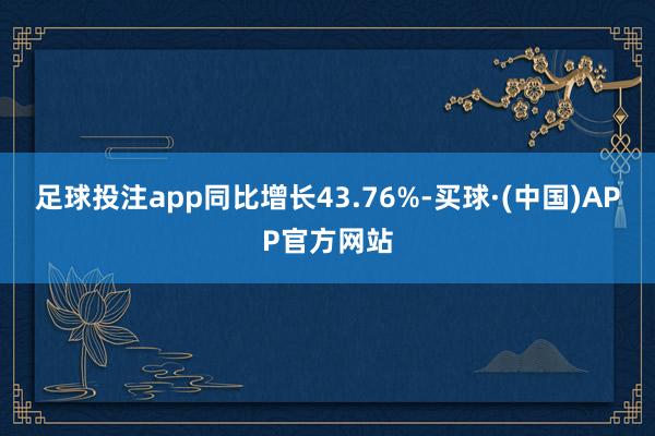 足球投注app同比增长43.76%-买球·(中国)APP官方网站