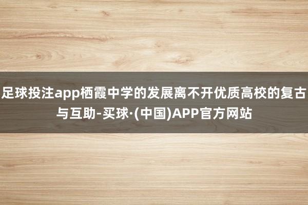 足球投注app栖霞中学的发展离不开优质高校的复古与互助-买球·(中国)APP官方网站