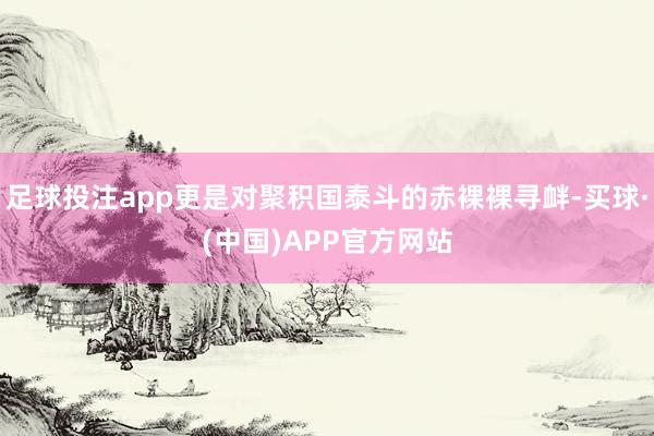 足球投注app更是对聚积国泰斗的赤裸裸寻衅-买球·(中国)APP官方网站