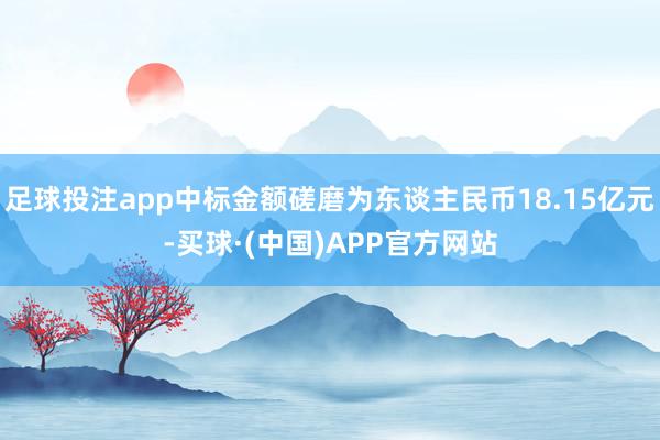 足球投注app中标金额磋磨为东谈主民币18.15亿元-买球·(中国)APP官方网站