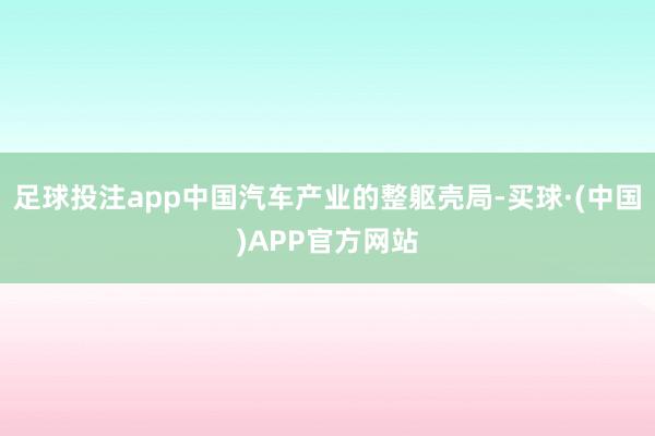 足球投注app中国汽车产业的整躯壳局-买球·(中国)APP官方网站