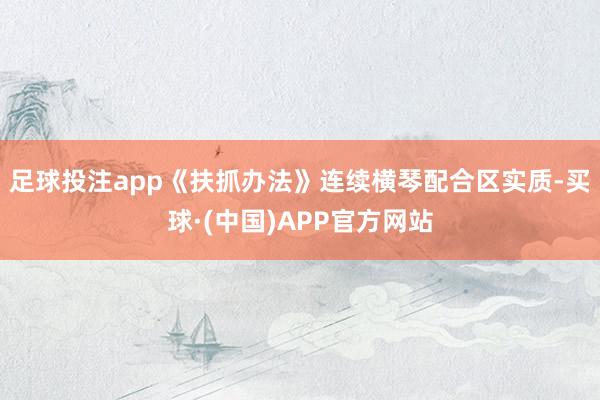 足球投注app　　《扶抓办法》连续横琴配合区实质-买球·(中国)APP官方网站