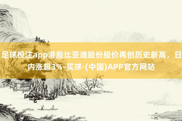 足球投注app港股比亚迪股份股价再创历史新高，日内涨超3%-买球·(中国)APP官方网站