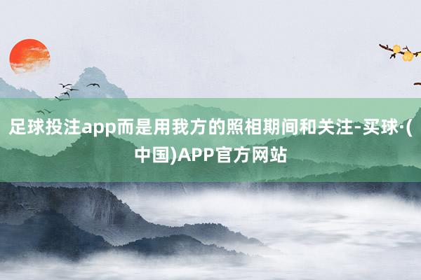足球投注app而是用我方的照相期间和关注-买球·(中国)APP官方网站
