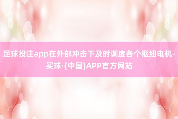 足球投注app在外部冲击下及时调度各个枢纽电机-买球·(中国)APP官方网站