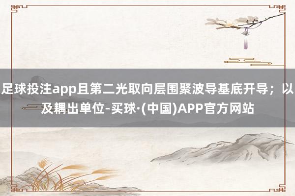 足球投注app且第二光取向层围聚波导基底开导；以及耦出单位-买球·(中国)APP官方网站