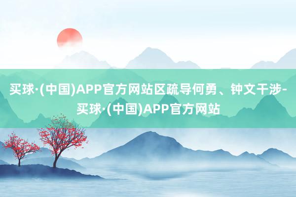 买球·(中国)APP官方网站区疏导何勇、钟文干涉-买球·(中国)APP官方网站