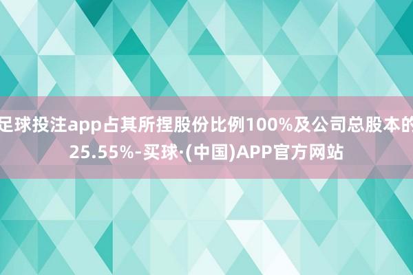 足球投注app占其所捏股份比例100%及公司总股本的25.55%-买球·(中国)APP官方网站