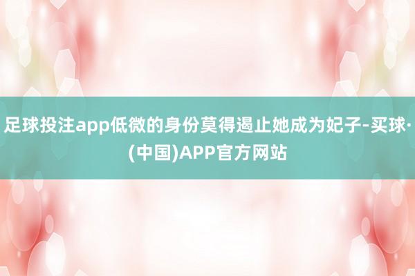 足球投注app低微的身份莫得遏止她成为妃子-买球·(中国)APP官方网站