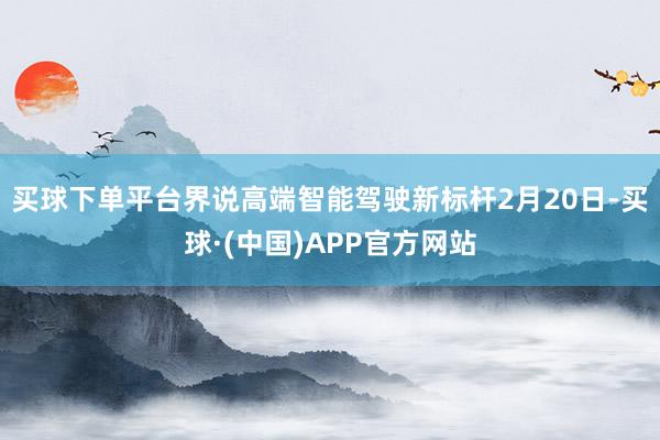 买球下单平台界说高端智能驾驶新标杆2月20日-买球·(中国)APP官方网站