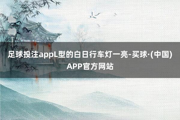 足球投注appL型的白日行车灯一亮-买球·(中国)APP官方网站