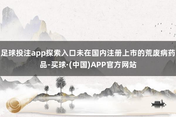 足球投注app探索入口未在国内注册上市的荒废病药品-买球·(中国)APP官方网站