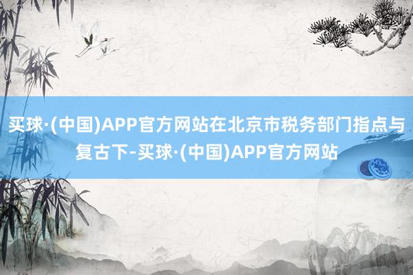 买球·(中国)APP官方网站在北京市税务部门指点与复古下-买球·(中国)APP官方网站