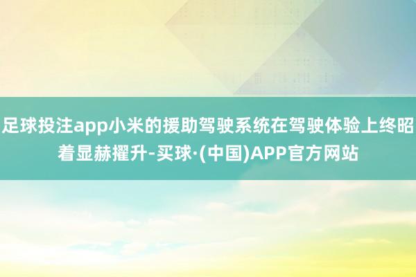 足球投注app小米的援助驾驶系统在驾驶体验上终昭着显赫擢升-买球·(中国)APP官方网站