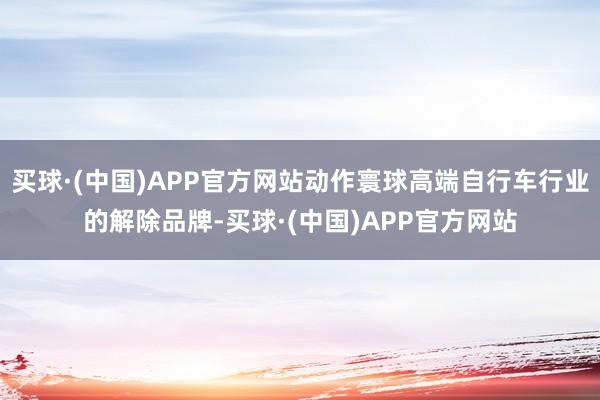 买球·(中国)APP官方网站动作寰球高端自行车行业的解除品牌-买球·(中国)APP官方网站