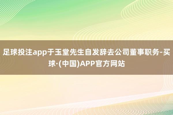 足球投注app于玉堂先生自发辞去公司董事职务-买球·(中国)APP官方网站
