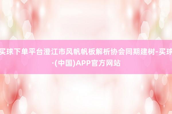 买球下单平台澄江市风帆帆板解析协会同期建树-买球·(中国)APP官方网站