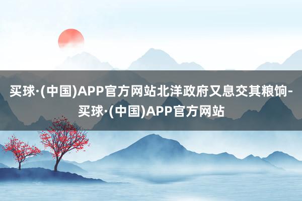 买球·(中国)APP官方网站北洋政府又息交其粮饷-买球·(中国)APP官方网站
