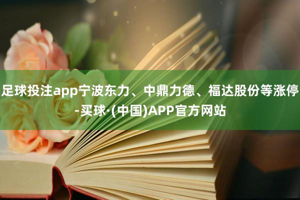 足球投注app宁波东力、中鼎力德、福达股份等涨停-买球·(中国)APP官方网站
