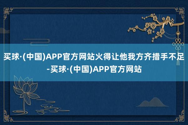 买球·(中国)APP官方网站火得让他我方齐措手不足-买球·(中国)APP官方网站