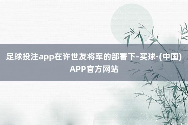 足球投注app在许世友将军的部署下-买球·(中国)APP官方网站