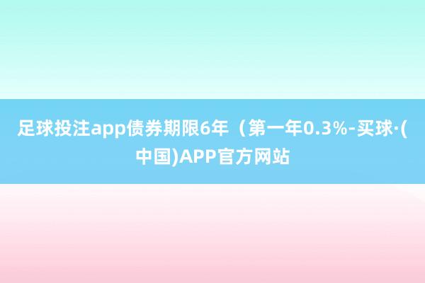足球投注app债券期限6年（第一年0.3%-买球·(中国)APP官方网站