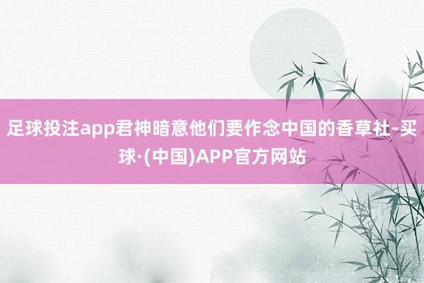 足球投注app君神暗意他们要作念中国的香草社-买球·(中国)APP官方网站