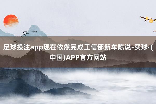 足球投注app现在依然完成工信部新车陈说-买球·(中国)APP官方网站