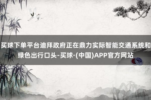 买球下单平台迪拜政府正在鼎力实际智能交通系统和绿色出行口头-买球·(中国)APP官方网站