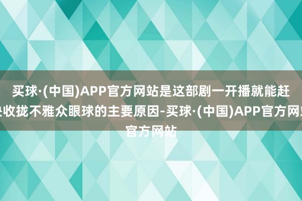 买球·(中国)APP官方网站是这部剧一开播就能赶快收拢不雅众眼球的主要原因-买球·(中国)APP官方网站