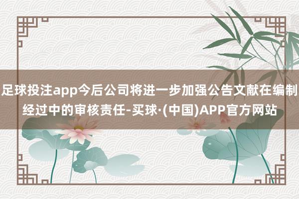 足球投注app今后公司将进一步加强公告文献在编制经过中的审核责任-买球·(中国)APP官方网站