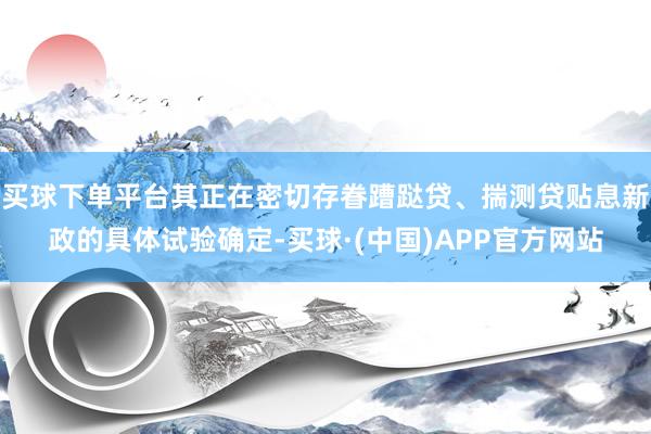 买球下单平台其正在密切存眷蹧跶贷、揣测贷贴息新政的具体试验确定-买球·(中国)APP官方网站