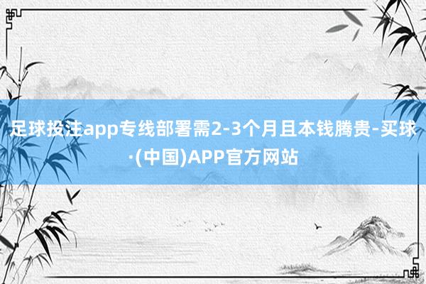 足球投注app专线部署需2-3个月且本钱腾贵-买球·(中国)APP官方网站