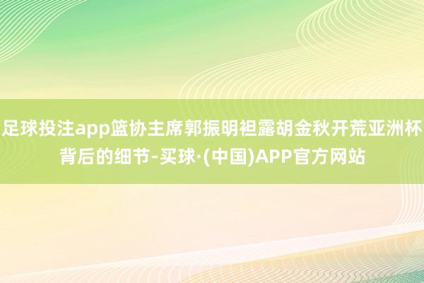 足球投注app篮协主席郭振明袒露胡金秋开荒亚洲杯背后的细节-买球·(中国)APP官方网站