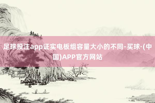 足球投注app证实电板组容量大小的不同-买球·(中国)APP官方网站