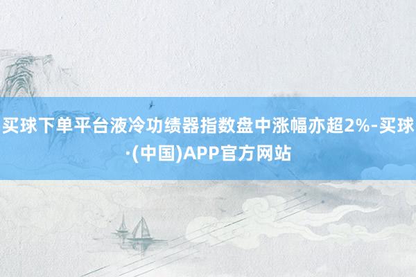 买球下单平台液冷功绩器指数盘中涨幅亦超2%-买球·(中国)APP官方网站