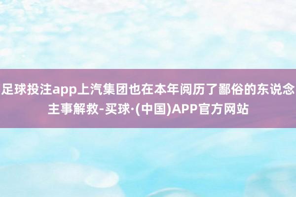足球投注app上汽集团也在本年阅历了鄙俗的东说念主事解救-买球·(中国)APP官方网站