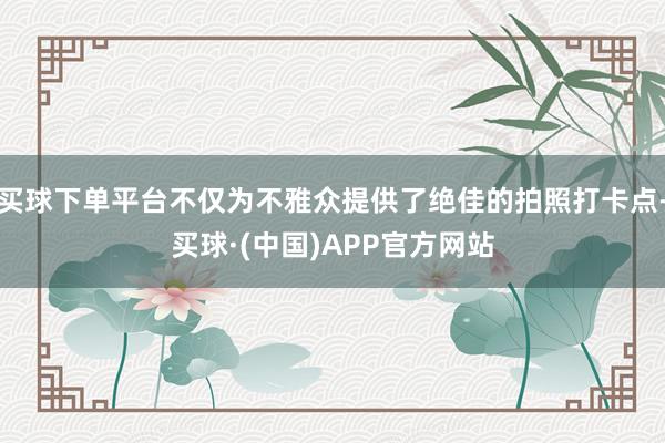 买球下单平台不仅为不雅众提供了绝佳的拍照打卡点-买球·(中国)APP官方网站