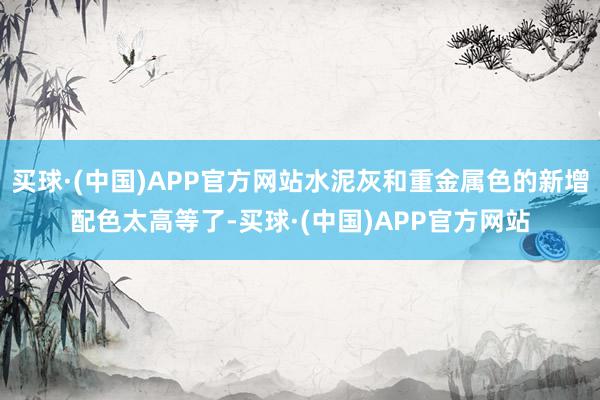 买球·(中国)APP官方网站水泥灰和重金属色的新增配色太高等了-买球·(中国)APP官方网站