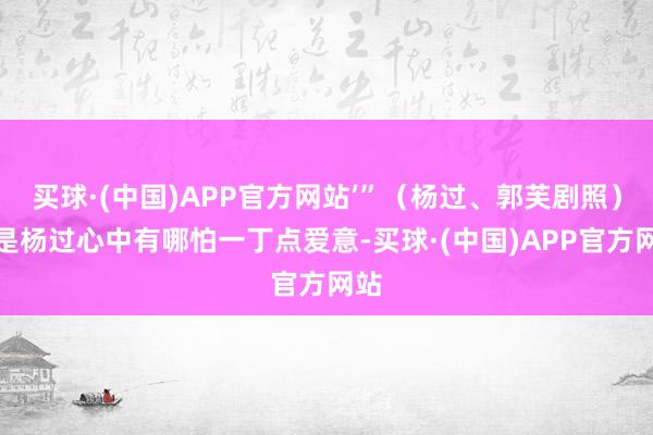 买球·(中国)APP官方网站’”（杨过、郭芙剧照）凡是杨过心中有哪怕一丁点爱意-买球·(中国)APP官方网站